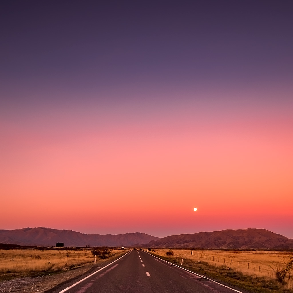 Sunset on the Road - Queenstown Motorhome Rentals